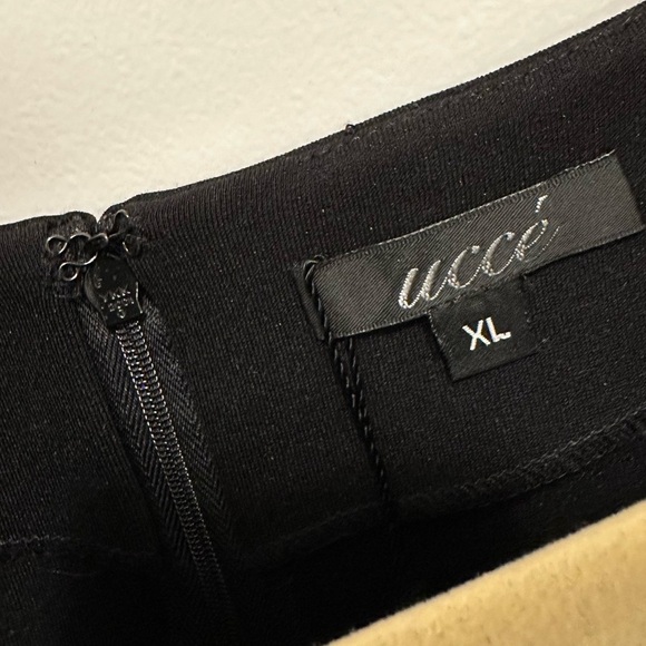 Uccé Black White Sheath Fitted Dress 10 NWT cap sleeve USA career modest formal - Picture 11 of 12